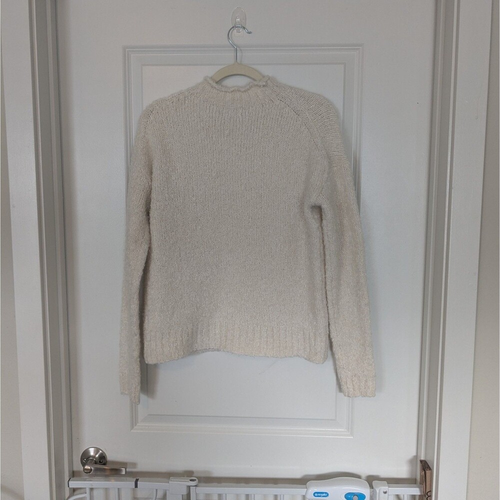 J.Crew Womens XS Ivory Boucle Sweater Wool Alpaca Blend Mock Neck Pullover - Picture 4 of 7